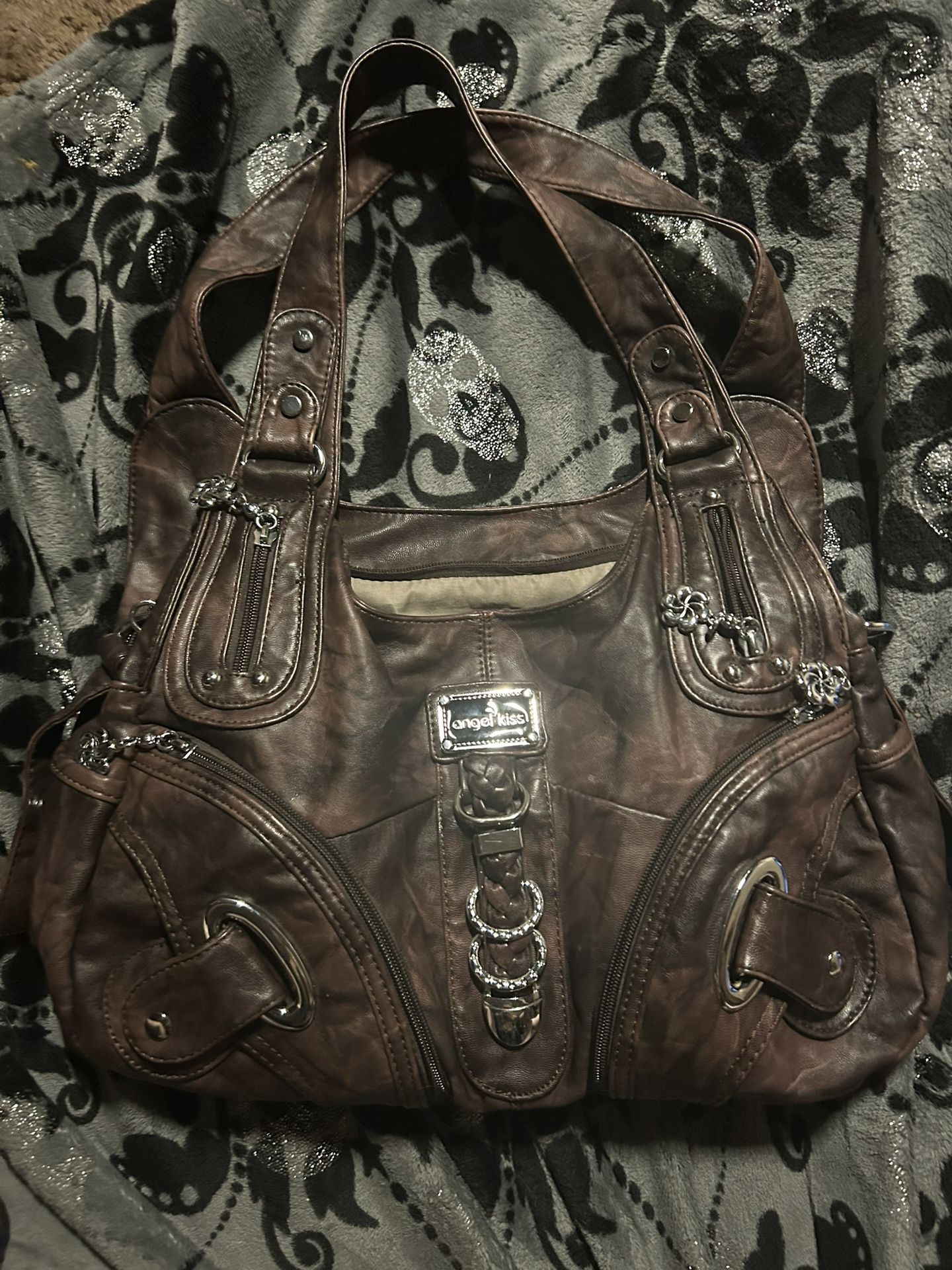 Large Brown Leather Bag Gothic Baggy Aesthetic