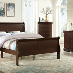 [SPECIAL] Louis Philip Cherry Sleigh Bedroom Set

