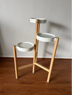 IKEA Plant stand, bamboo/white