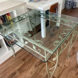 Green Wrought Iron Table