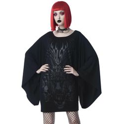 KILLSTAR UNTAMED Batwing Sleeve Kimono Dress Tunic Baphomet Skull Goth Womens XL