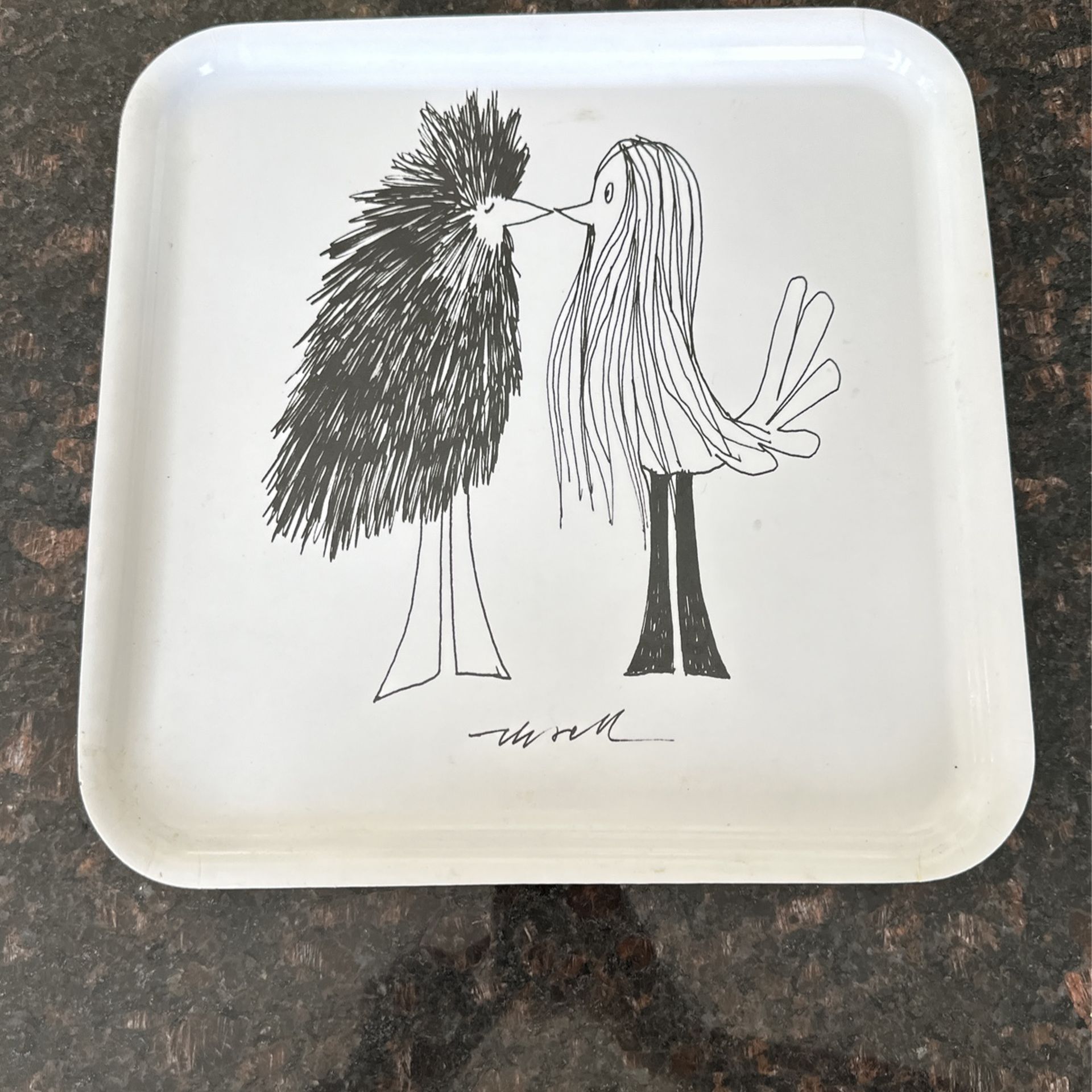 Olle Eksell Birds Ikea Square Plastic Tray Limited Edition Black White 13", 2016