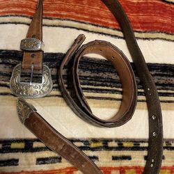 Tony Lama Western Belt And Crocodile Belt 