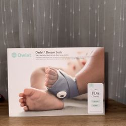 New Owlet Dream Sock + Bedtime Blue Fabric Sock 