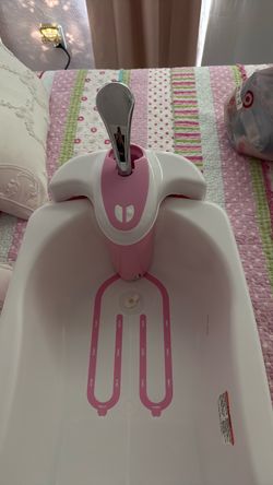 Pink and White Baby Bath Tub with Faucet