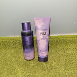 Victoria Secret Lotion 8.oz And Mist 8.4oz Serene Blooms