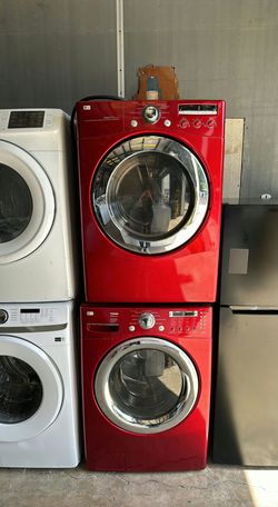 LG Front Load Set Red - Energy Efficient Stackable