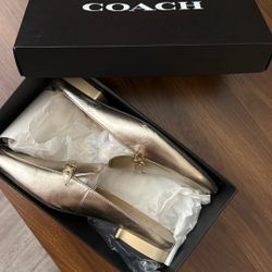 Coach Irene Shearling mule Platinum Champagne 