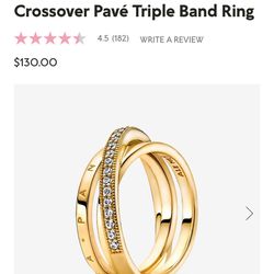 Pandora Crossover Pavé Triple Band Ring