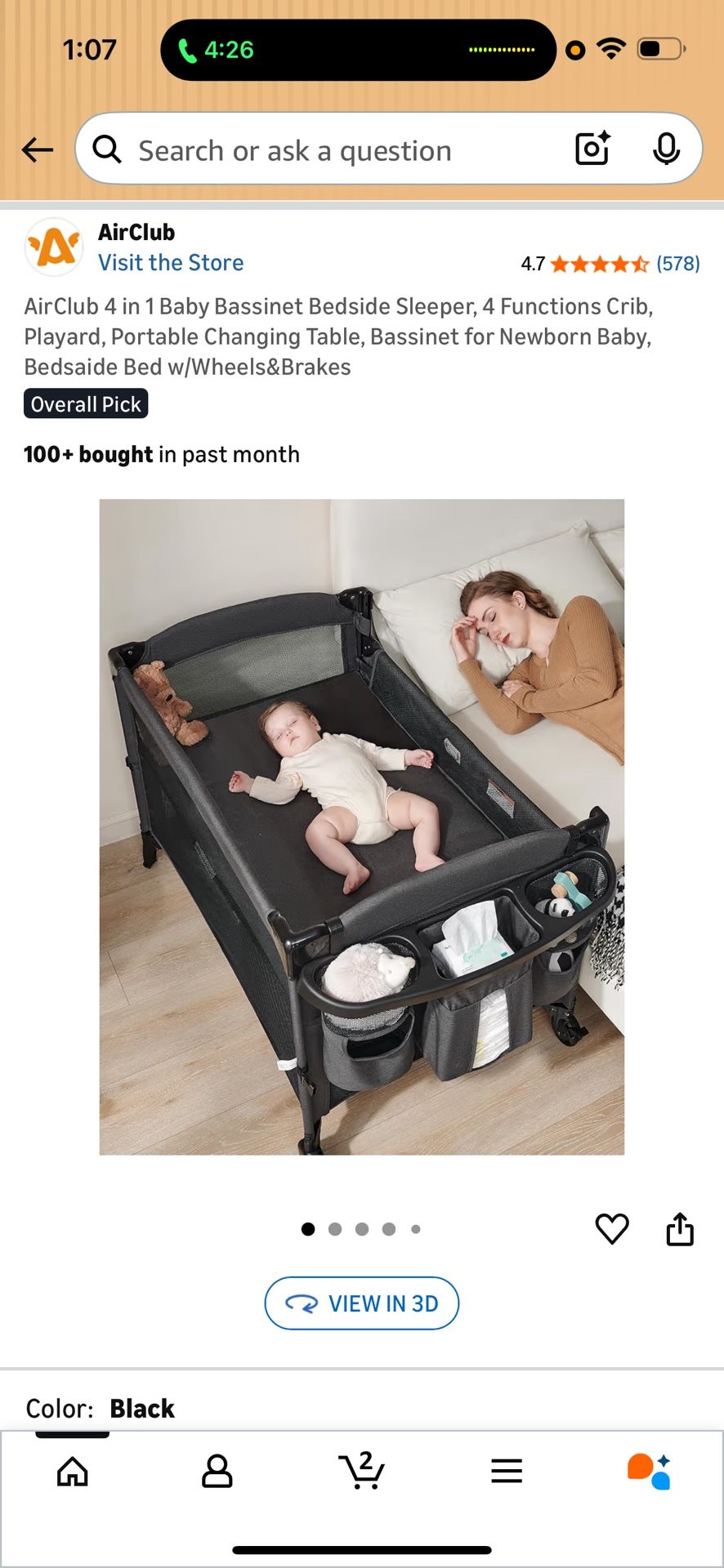 Bassinet for Newborn Baby| 2 Waterproof Crib Mattress Protector Pad