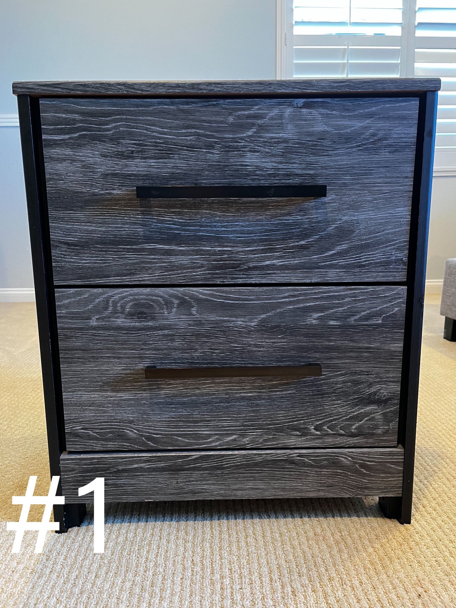 Cazenfeld Grey 2-drawer Nightstand