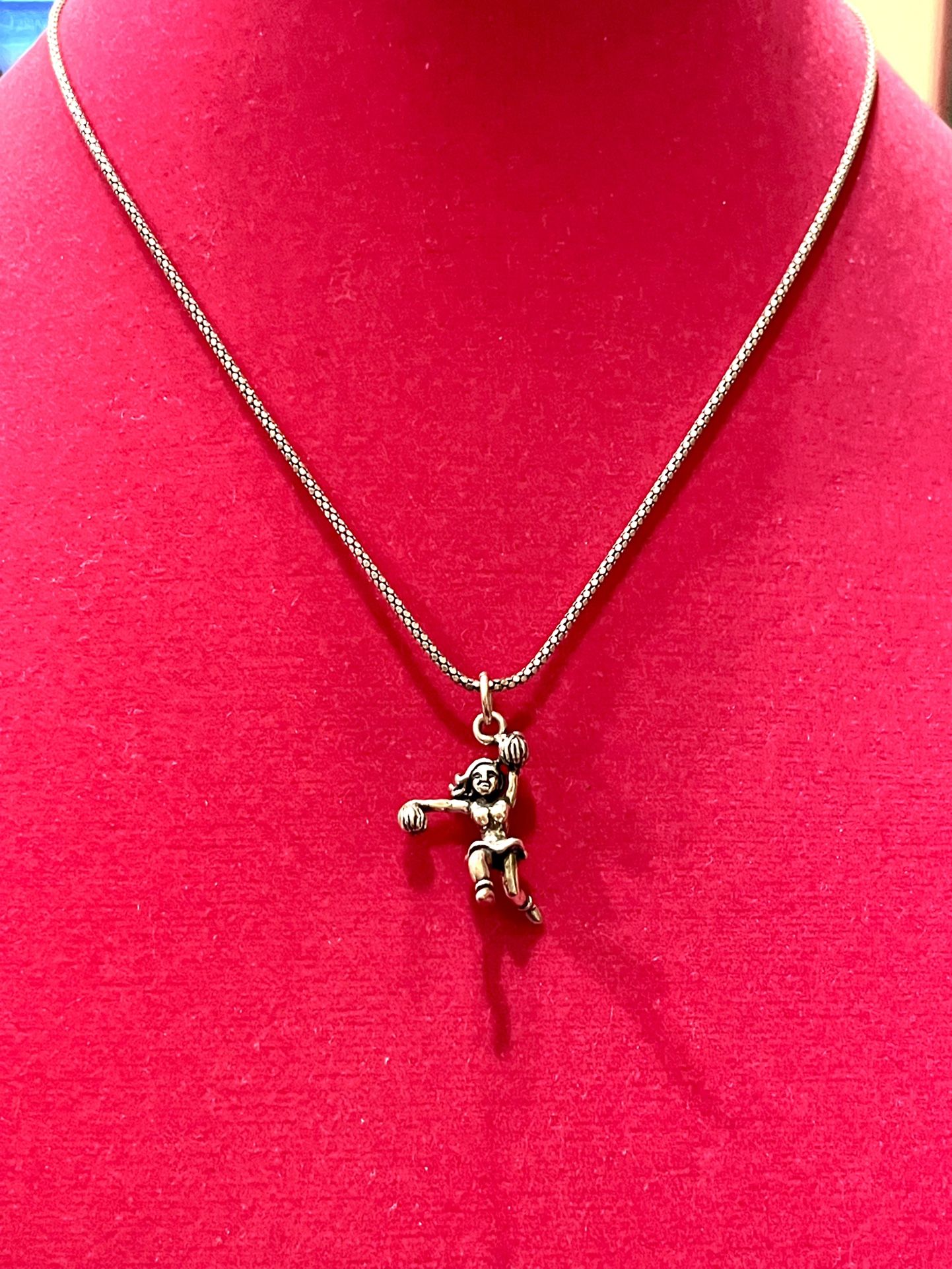 Sterling Cheerleader Necklace Rah!!!  