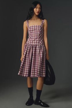 NWOT Maeve Square-Neck Drop-Waist Midi Dress size 2