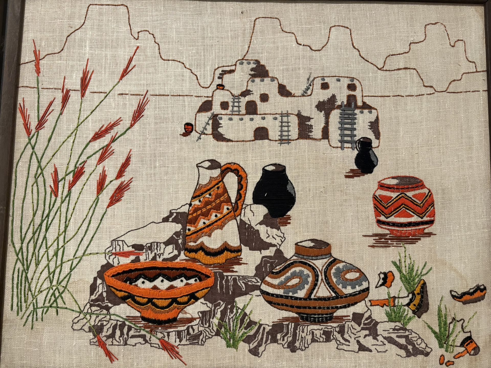 Vintage Needlepoint Southwest Design