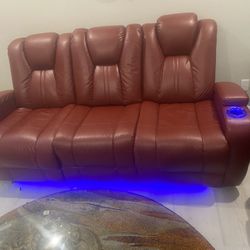 Red Leather Reclining Couch & Loveseat Set – Rooms To Go – Loaded with Features!