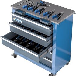 1840g  5-Drawer Tool Chest, Rolling Tool Chest with Wheels, Foot Pads&Locking System,Mobile Storage Tool Cabinet with Stainless Steel Top,Connect Unit