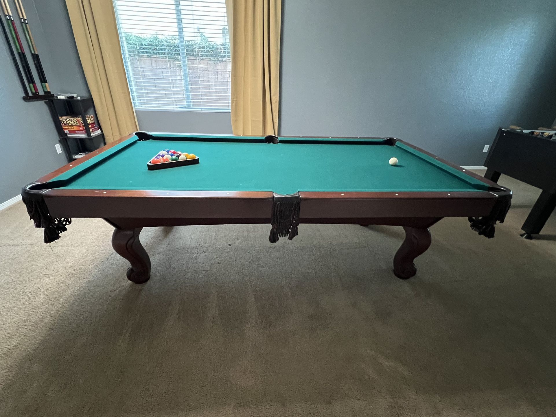 Pool table 98” x 54” solid wood