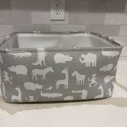 Rectangular Fabric Storage Tote, 16” x 14” x 8”