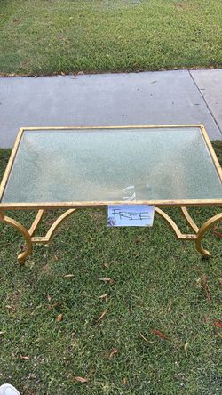 Glass Gold Coffee Table