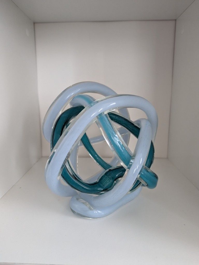 Hand-Blown Glass Infinity Knot Sculpture