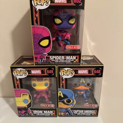 Funko Pop Marvel Black Light Bundle