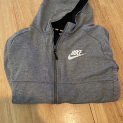 Nike Grey Sweatshirt With Hood, Boys XL