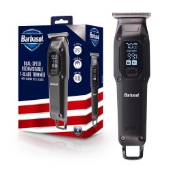 NEW Barbasol Dual-Speed Rechargeable T-Blade Trimmer Set (CBH1-4008-SIG)