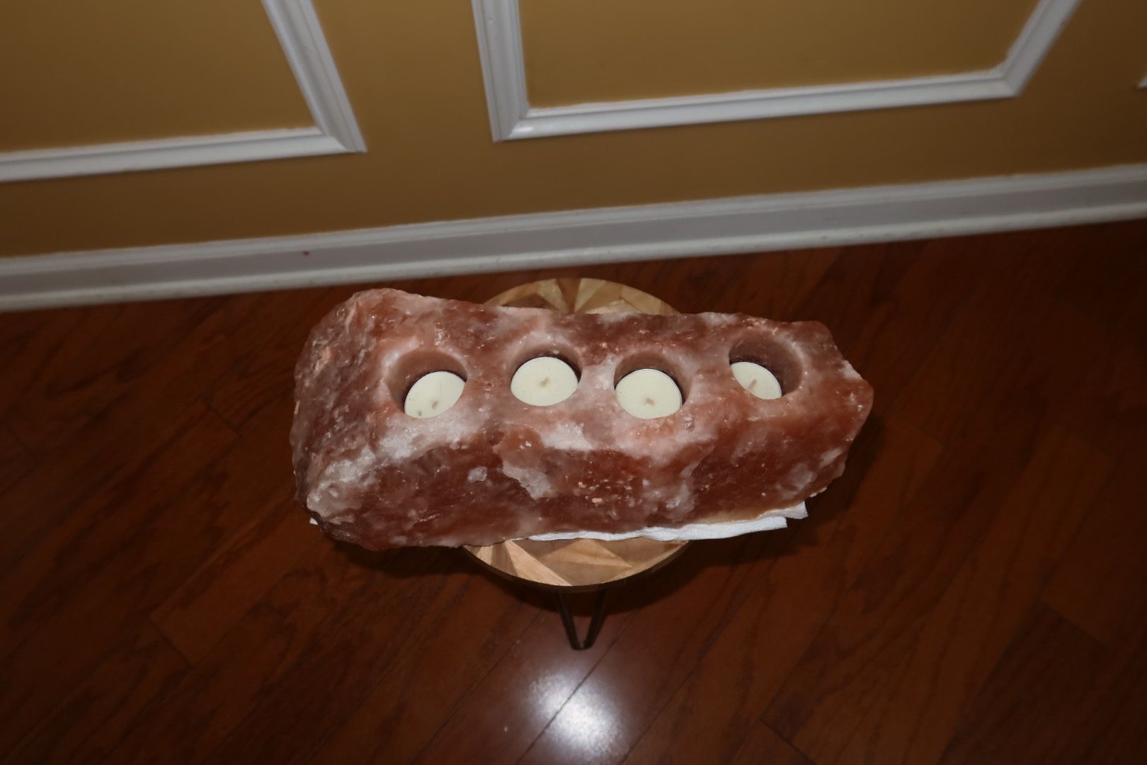 Solid Himalayan Salt Block Candle Holder