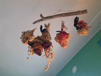 Hand made Hanging dried flowers decoration spooky Halloween goth
