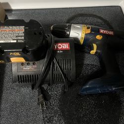 Ryobi cordless drill and battery