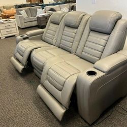 Backtrack Gray Power Reclining Sofa