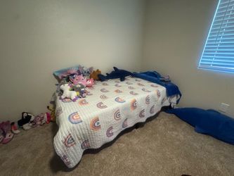 Twin bed frame with memory foam mattress