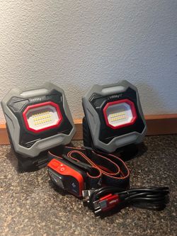 2,000 lumen work lights + 350 lumen headlamp