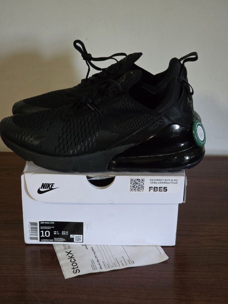 Deadstock Nike Air max 270 Black Size 10