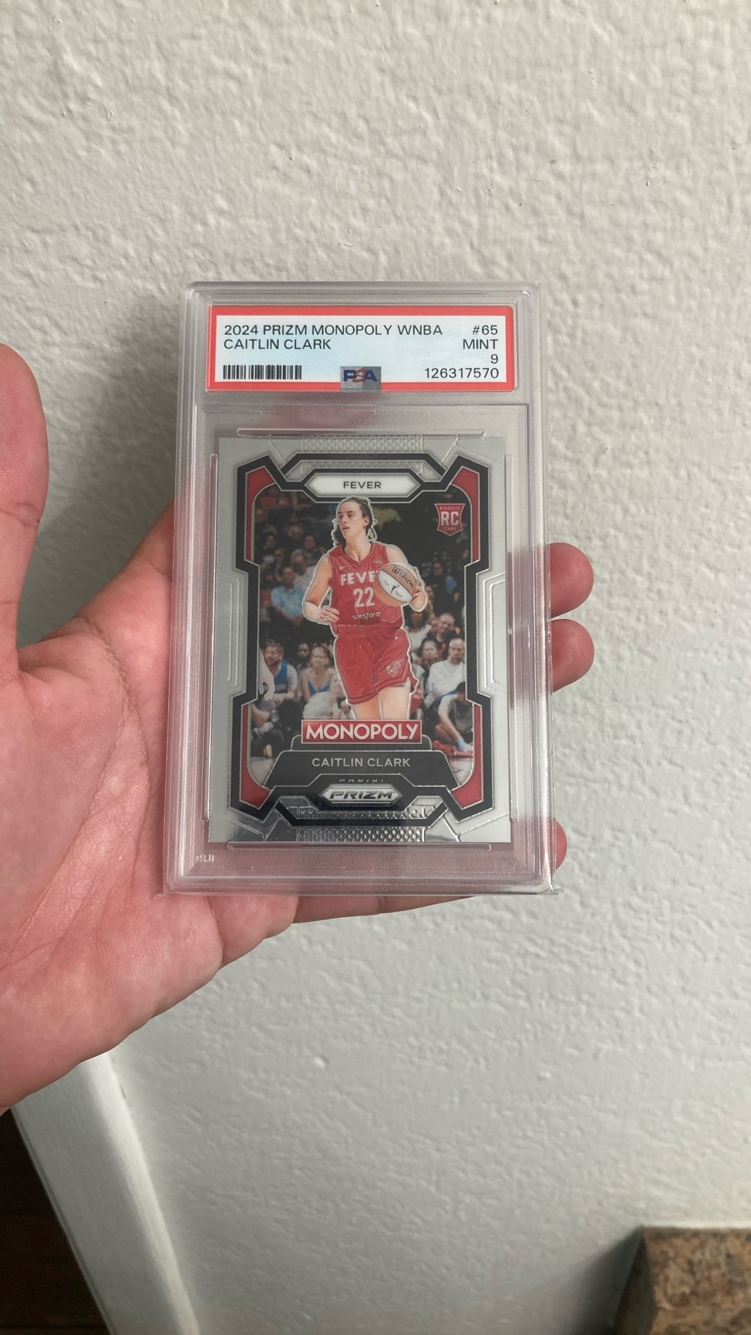 PSA 9 MINT 2024 WNBA PRIZM Monopoly CAITIN CLARK “ROOKIE” #65🔥FEVER!