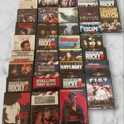 Sylvester Stallone DVD Collection-38 Movies! Rambo Rocky, The Expendibles, Cobra Mint CONDITION $215