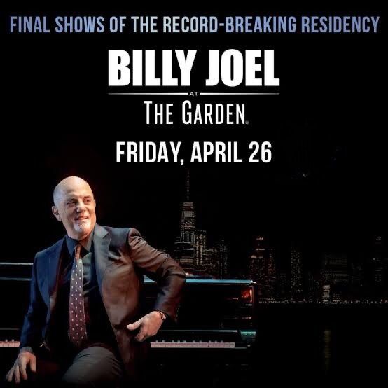 Billy Joel tickets tonight at Madison Square Garden at New York City at 8:00PM