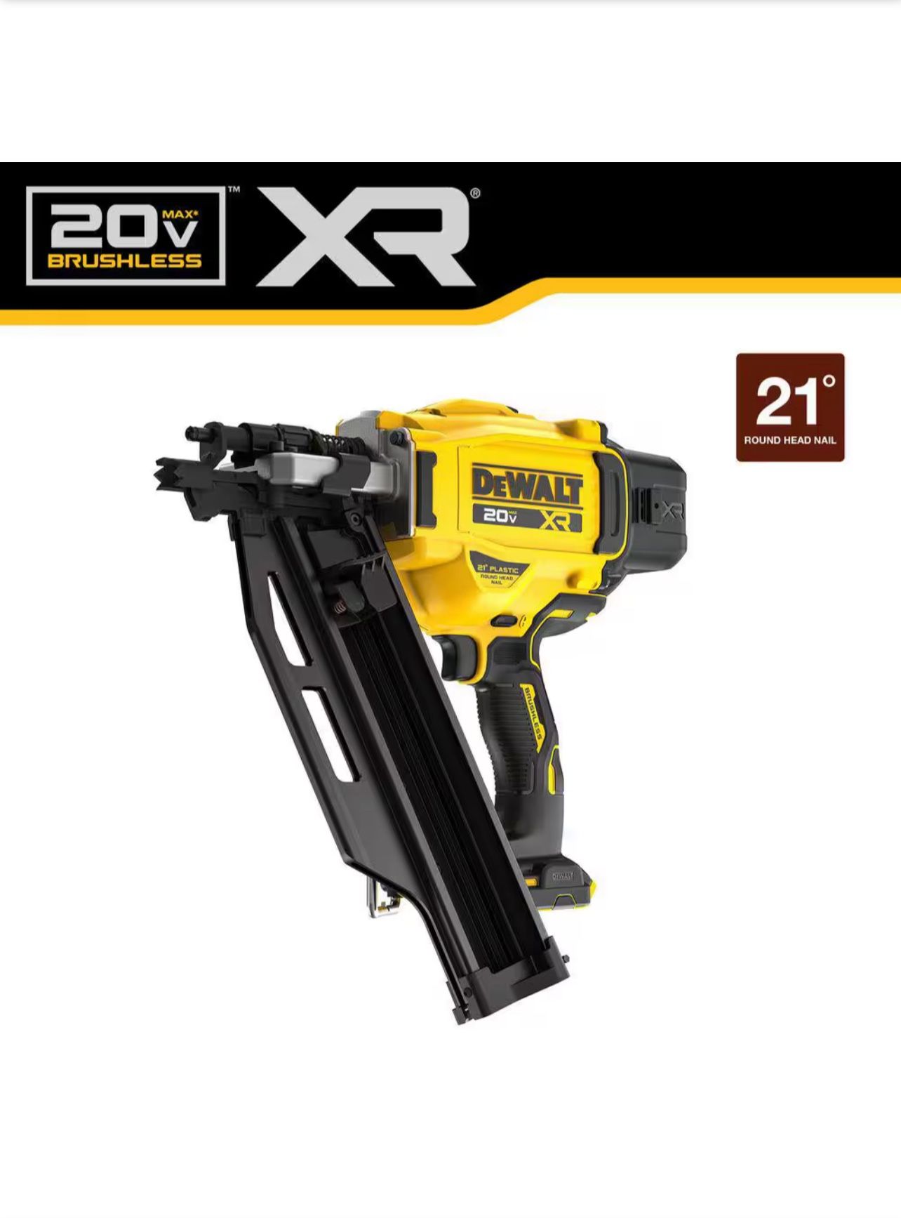 DeWalt 20V MAX XR 21° Cordless Framing Nailer (DCN920B)