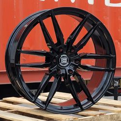 22x9.5 6x139.7 Encore 107 Gloss Black Wheels