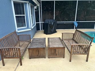Outdoor Wood Patio Furniture Set with cushions