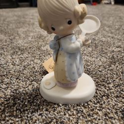 1979 Precious Moments E3118 Eggs Over Easy Porcelain Figurine With Box Fish Mark