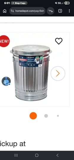 Metal trash can and lid