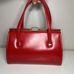 Red Leather  Vintage Purse 