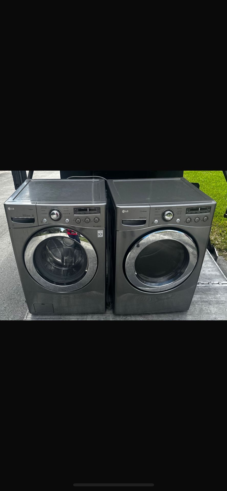 SALE!!! Washer and Dryer set front load grey / lavadora y secadora carga frontal gris