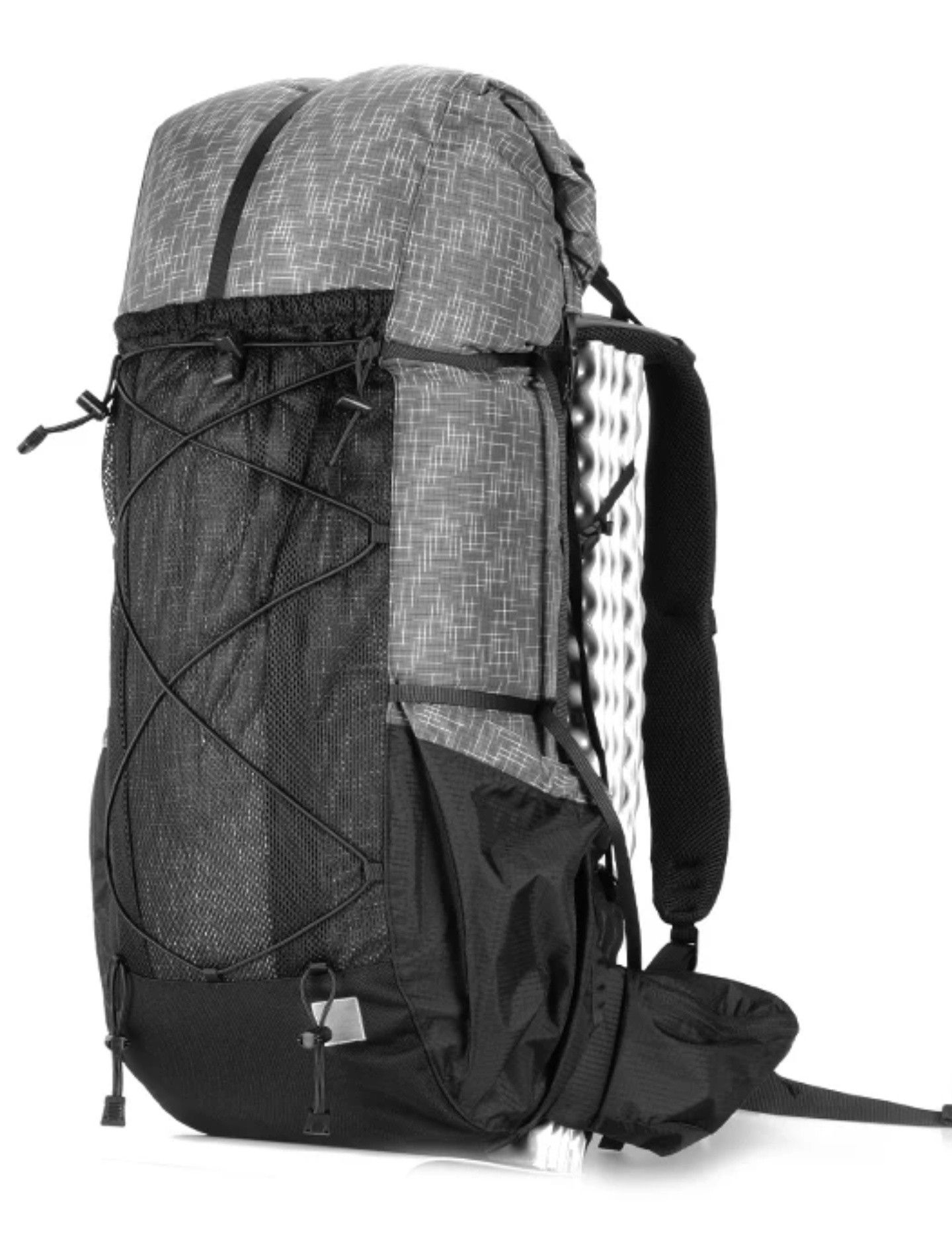Ultralight Frameless Hiking Backpacking Backpack - Water Resistant - 56L