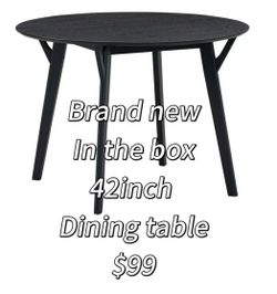 😀 42" Round Dining Table for 4-6 People, Sturdy Farmhouse Wooden Kitchen Table, Coffee Table with Solid Wood Legs, Perfect for Dining Room, Kitchen, 
