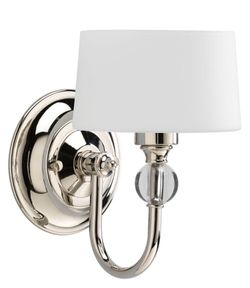 Fortune Collection 1-Light Polished Nickel Wall Sconce with Opal Etched Glass