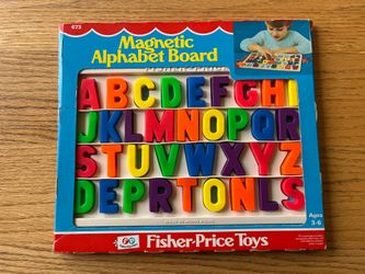 Vintage 1977 Fisher Price Magnetic Alphabet Letters and Tray Educational Toy
