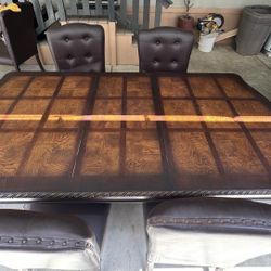 wooden dining table 6 chairs