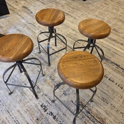 World Market Wood and Steel Stool 